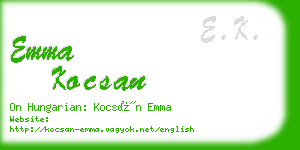 emma kocsan business card